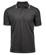 Luxury stripe stretch polo (1407) — Dark Grey/White