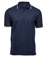 Luxury stripe stretch polo (1407) — Navy/White