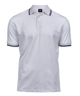 Luxury stripe stretch polo (1407) — White/Navy