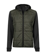 Women’s hybrid-stretch hooded jacket (9113) — Deep Green/Black