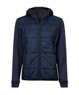 Women’s hybrid-stretch hooded jacket (9113) — Navy/Navy
