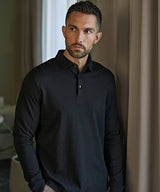 Pima cotton long-sleeve polo (1442) — lifestyle