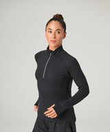 Women's long-sleeved ¼ zip top — lifestyle