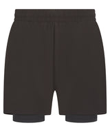 Double-layer sports shorts — Black/Black