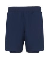 Double-layer sports shorts — Navy/Navy