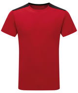 TriDri® contrast performance t-shirt — Fire Red/Black