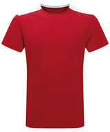 TriDri® contrast performance t-shirt — Fire Red/White