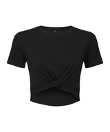 Women's TriDri® twist crop top — Black