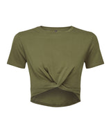 Women's TriDri® twist crop top — Olive