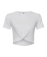 Women's TriDri® twist crop top — White