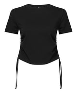 Women's TriDri® ruched crop top — Black