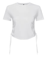 Women's TriDri® ruched crop top — White