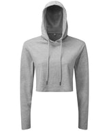 Women's TriDri® cropped hooded long sleeve t-shirt — Heather Grey