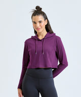 Women's TriDri® cropped hooded long sleeve t-shirt — lifestyle