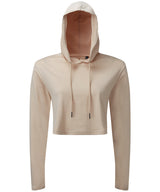 Women's TriDri® cropped hooded long sleeve t-shirt — Nude