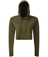 Women's TriDri® cropped hooded long sleeve t-shirt — Olive