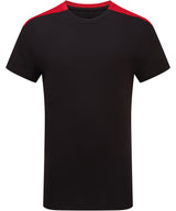 Kids TriDri® contrast performance t-shirt — Black/Fire Red