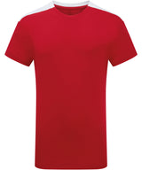 Kids TriDri® contrast performance t-shirt — Fire Red/White