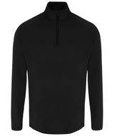 Men's TriDri® long sleeve performance ¼ zip top — Black/Black