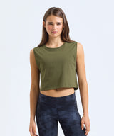 Women's TriDri® organic crop tank — lifestyle