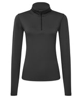 Women's TriDri® recycled long sleeve brushed back ¼ zip — Charcoal/Black