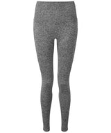 Women's TriDri® ribbed seamless multi-sport leggings — Black Melange