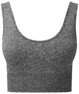 Tridri® ribbed seamless multi-sport bra — Black Melange