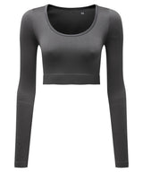 Women's TriDri® ribbed seamless 3D fit" crop top" — Charcoal