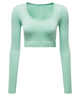 Women's TriDri® ribbed seamless 3D fit" crop top" — Peppermint Melange