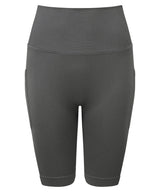 Women's TriDri® ribbed seamless 3D fit" cycle shorts" — Charcoal