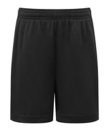 Kids TriDri® ion-charge performance shorts — Black