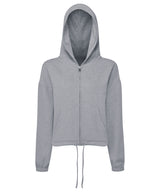 Women's TriDri® recycled cropped oversize full-zip hoodie — Heather Grey