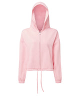 Women's TriDri® recycled cropped oversize full-zip hoodie — Light Pink