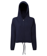 Women's TriDri® recycled cropped oversize full-zip hoodie — Navy