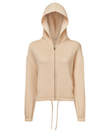 Women's TriDri® recycled cropped oversize full-zip hoodie — Nude