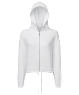 Women's TriDri® recycled cropped oversize full-zip hoodie — White
