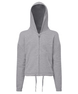 Kids TriDri® recycled cropped oversize full-zip hoodie — Heather Grey