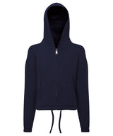 Kids TriDri® recycled cropped oversize full-zip hoodie — Navy