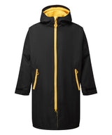 Tridri® Recycled all-seasons waterproof changing robe — Black/Sun Yellow
