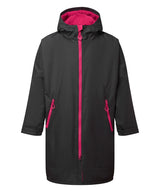Tridri® Recycled all-seasons waterproof changing robe — Charcoal/Hot Pink