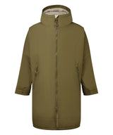 Tridri® Recycled all-seasons waterproof changing robe — Olive/Natural