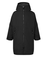Kids TriDri® Recycled all-seasons waterproof changing robe — Black/Charcoal