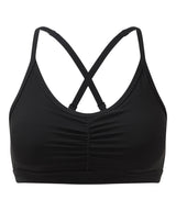 Tridri® ruched sports bra (medium impact) — Black