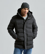 Recycled bonded longline padded jacket — lifestyle