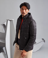 Box quilt hooded jacket — lifestyle
