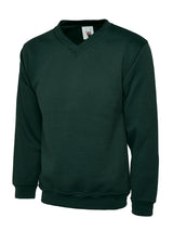 Childrens V Neck Sweatshirt — Bottle Green
