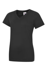 Ladies Classic V Neck T Shirt — Black