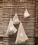 Organic cotton mesh sacks — lifestyle