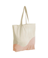 Organic cotton wave print maxi tote — Natural/Peach