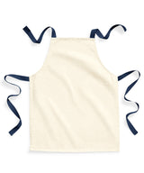 Fairtrade cotton junior craft apron — Natural/French Navy